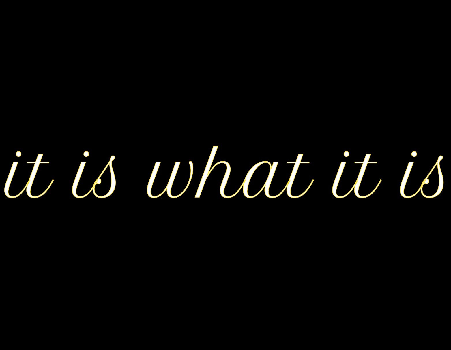 It Is What It Is